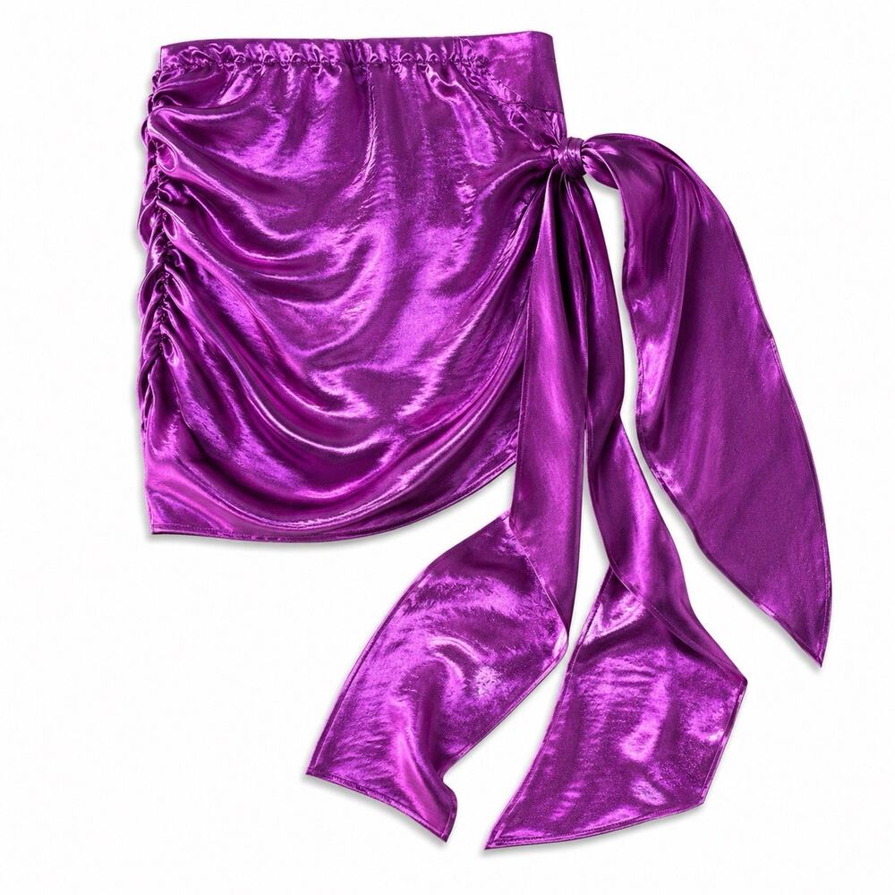 For Love & Lemons NWT Women’s Silky Tie Scarf Strapless Top Size S Purple